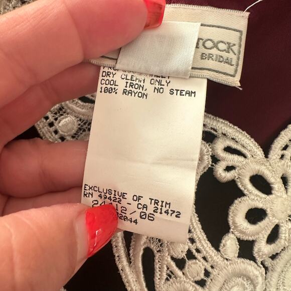 Vintage Jessica McClintock Maroon Velvet Bridesmaid Prom Homecoming Formal Gown - Picture 13 of 14